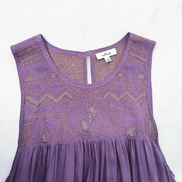 HostPick Aritzia Wilfred Allier Dress Mauvish Purple Sleeveless Mini Flowy Sz XS - Picture 7 of 16